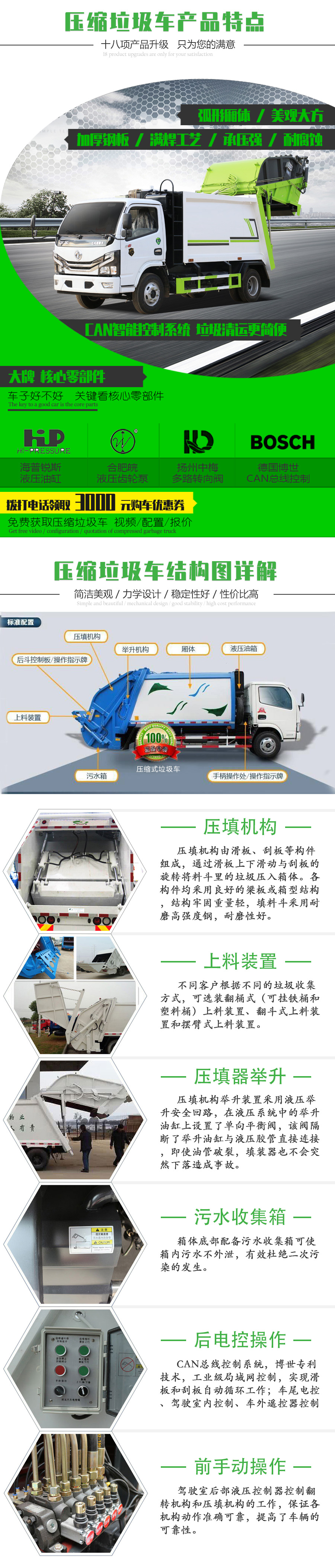 國(guó)六18立方東風(fēng)天龍后雙橋 壓縮垃圾車
